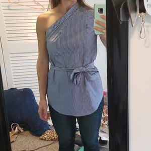 One shoulder tank blouse